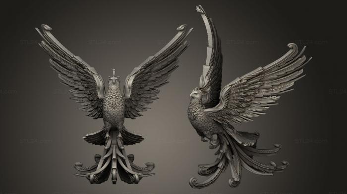 Статуэтки птицы (Феникс, STKB_0064) 3D модель для ЧПУ станка